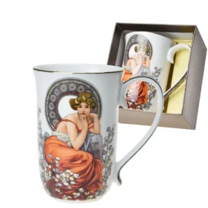Hrnek Alfons Mucha na kávu dekor Topas