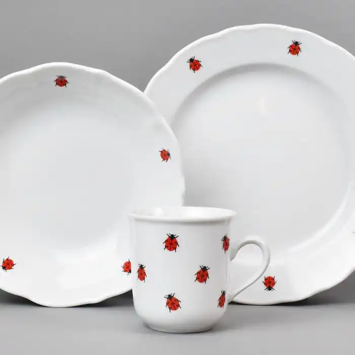 Porcelán Dubí Dětská jídelní souprava 3-dílná berušky