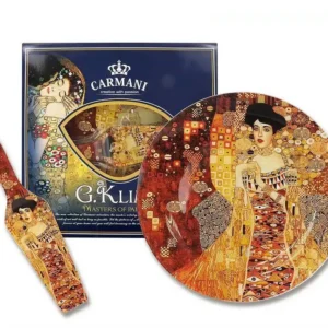 skleněný talíř na dort Klimt Adele