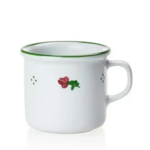 Porcelánový hrnek na espresso 100 ml s červenými kytičkami