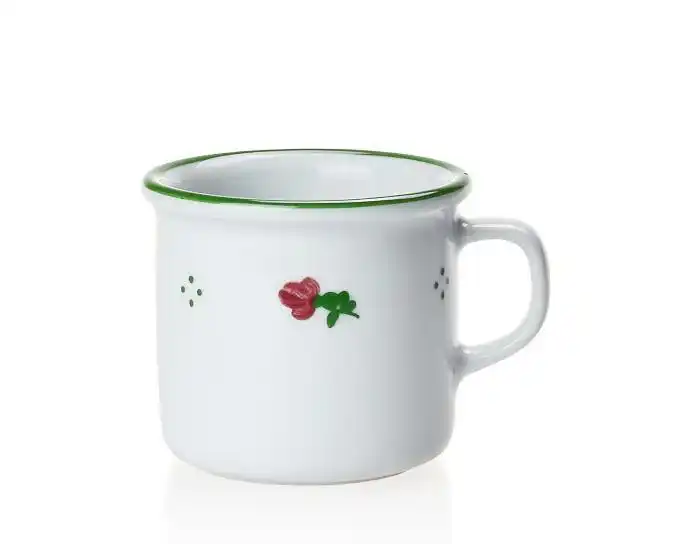 Porcelánový hrnek na espresso 100 ml s červenými kytičkami