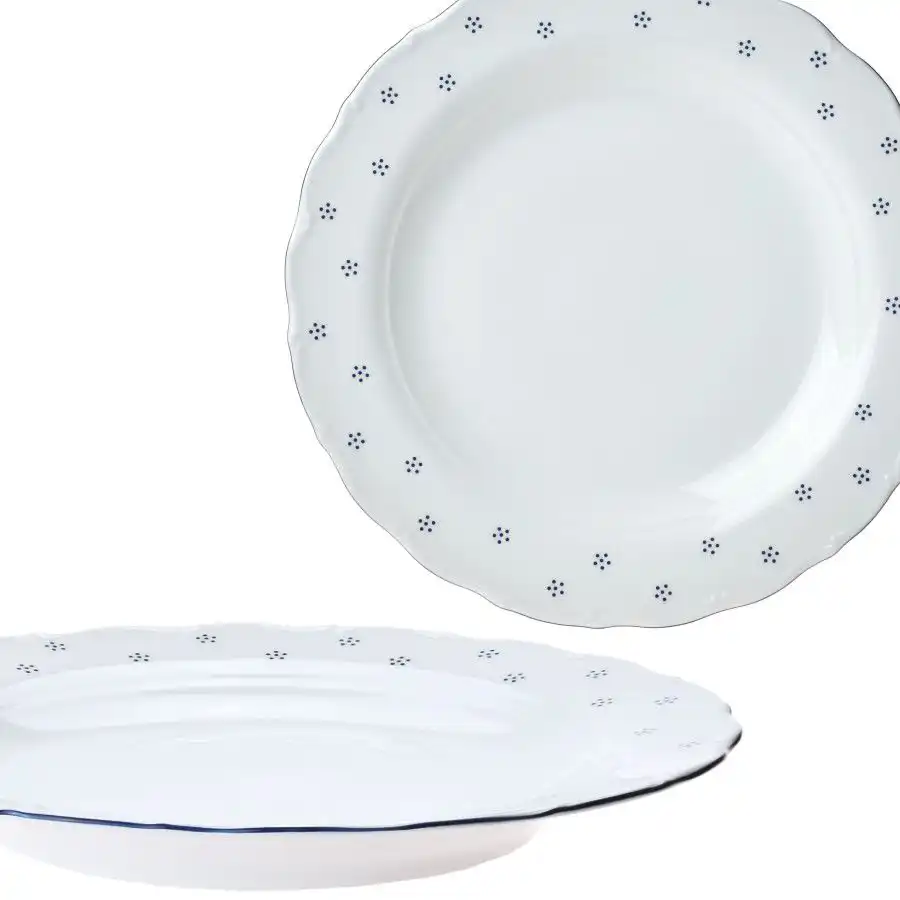 Porcelánový podnos kulatý 31 cm Valbella modrá D9417 - Obrázek 6