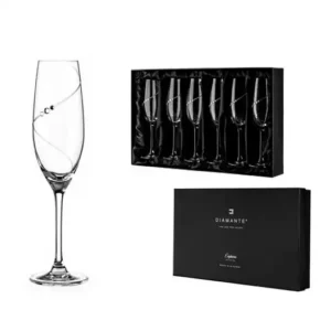 Sklenice na šampaňské 200 ml Silhouette City s krystaly – sada 6 ks