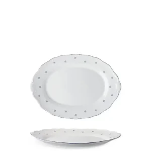 Porcelánová mísa Valbella modrá 28 cm s jemným dekorem modrých teček