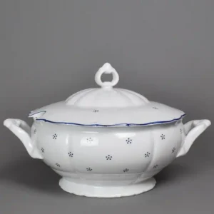 Porcelánová mísa polévková Verona Valbella s dekorem modrých teček.