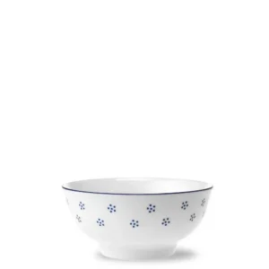 Porcelánová miska Valbella modrá o průměru 14 cm s jemným dekorem modrých teček