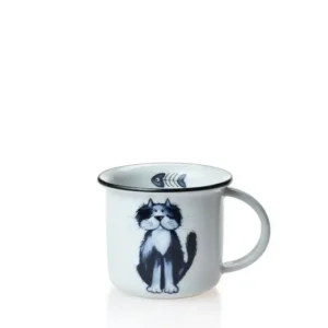Hrnek na espresso 100 ml černobílá kočička