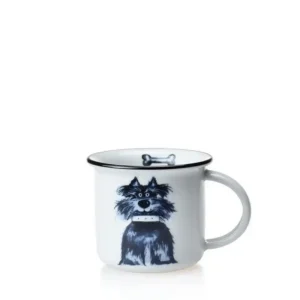 Hrnek na espresso 100 ml s dekorem černobílého pejska