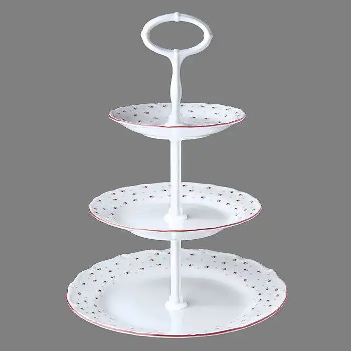 porcelánový etažér 3-patrový s dekorem Francesca