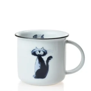 Porcelánový hrnek na kávu i čaj 250 ml s motivem kočičky