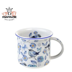 porcelánový hrnek plecháček 250 ml dekor Modrý ptáci