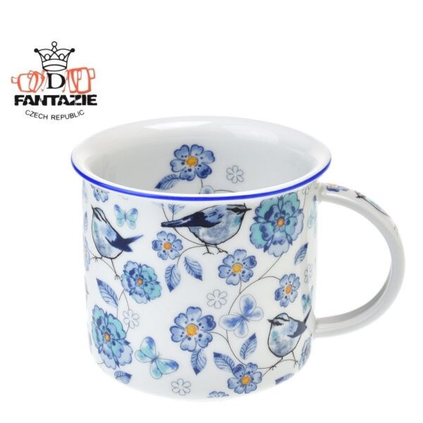 porcelánový hrnek 350 ml s dekorem Modrý ptáci