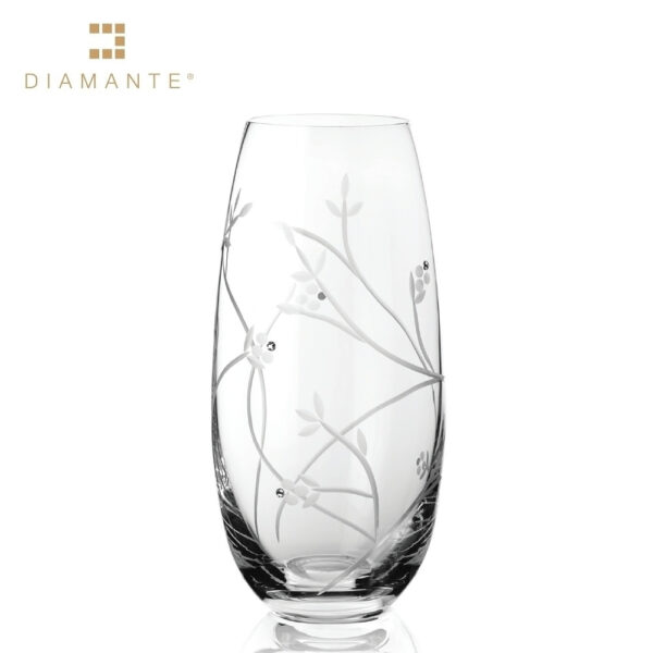 Váza na květiny 25 cm Diamante Barell Leaf crystals