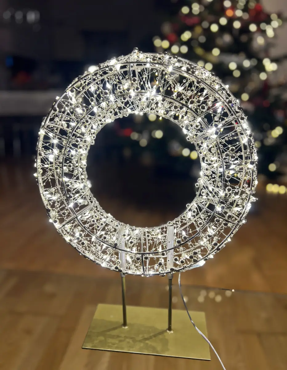 LED vánoční dekorace věnec