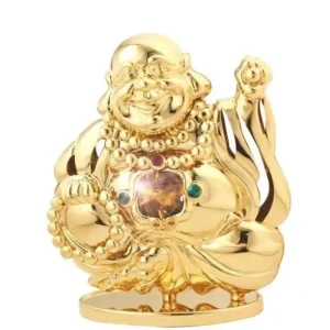 soška Buddha zlatá dekorace s barevnými kameny