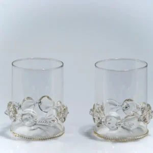 nízké sklenice ze šedého křišťálu české výroby