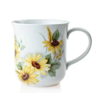 velký porcelánový hrnek Golem 1,5 l žluté květy