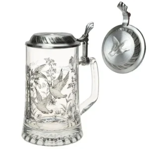 Půllitr s víčkem pro myslivce s motivem divokých kachen