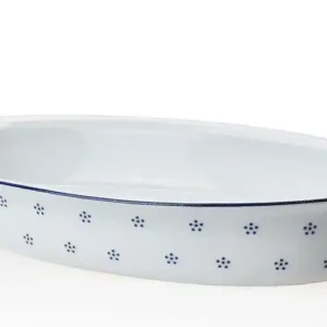 Porcelánová zapékací mísa oválná Valbella modrá o délce 36 cm