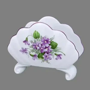 Stojánek na ubrousky dekor Fialky porcelán