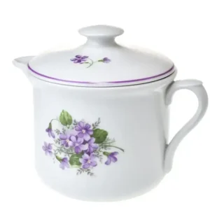 Porcelánový hrnek s pokličkou 900 ml dekor Fialky Dubí