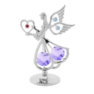 anděl se srdíčkem pozlacená soška s křišťály