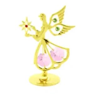 anděl s hvězdou zlatá soška s křišťály