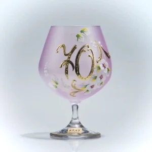 Výroční sklenice k 70. narozeninám růžová