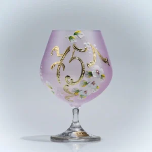 Výroční sklenice růžová 75 k životnímu jubileu