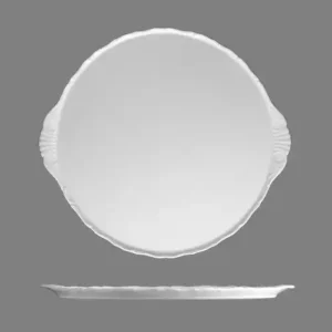 Talíř dortový 33 cm s uchy Verona bílá, G. Benedikt 1882