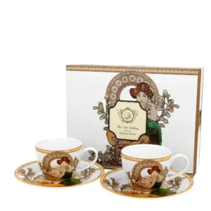 Šálek na espresso s podšálkem Mucha sada 2 ks