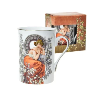 Elegantní porcelánový hrnek Mucha - dekor Topas