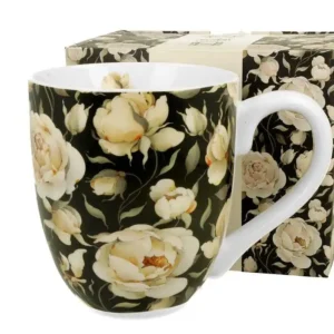 Dárkový porcelán s dekorem růží. Velký hrnek objem 1 litr