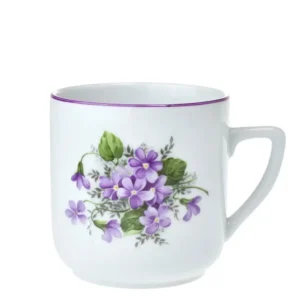 Porcelánový hrnek Fialky s jemným květinovým dekorem
