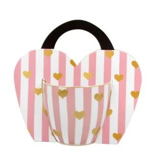 Duo Gifts Porcelánový hrnek 460 ml srdíčka zlatá