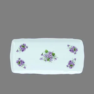 Porcelánový podnos Fialky