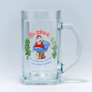 Pivní půllitr s vtipem Žiju zdravě