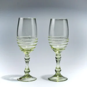 sklenice na víno ze zeleného skla - sada 2 ks