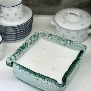 Miska hranatá z recyklovaného skla se svíčkou
