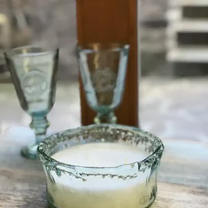Miska kulatá Artisana z recyklovaného skla se svíčkou