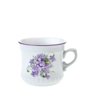 Porcelánový hrnek s dekorem Fialky