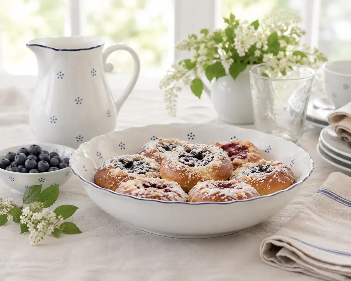 porcelánová mísa s rustikální snídaní