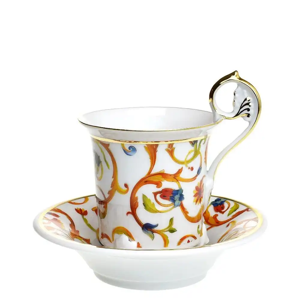 Porcelánový šálek s podšálkem na kávu z míšeňského porcelánu