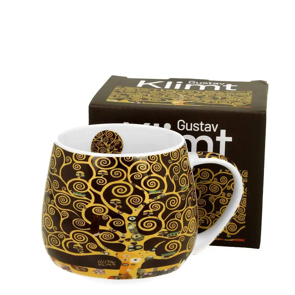 Porcelánový hrnek 430 ml s dekorem Strom života na tmavém pozadí
