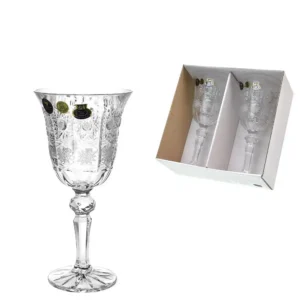 Elegantní broušené sklenice na víno 220 ml sada 2 kusů brus 500PK