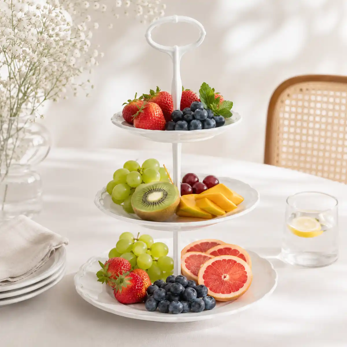 porcelánový etažer 3 patrový na ovoce i cukrový