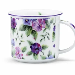 porcelánový hrnek 250 ml s fialovými maceškami