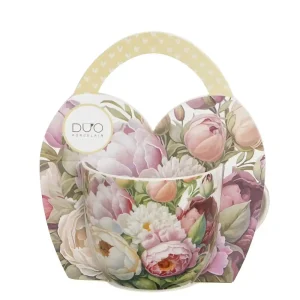 Porcelánový hrnek s květinovým dekorem pivoněk 460 ml
