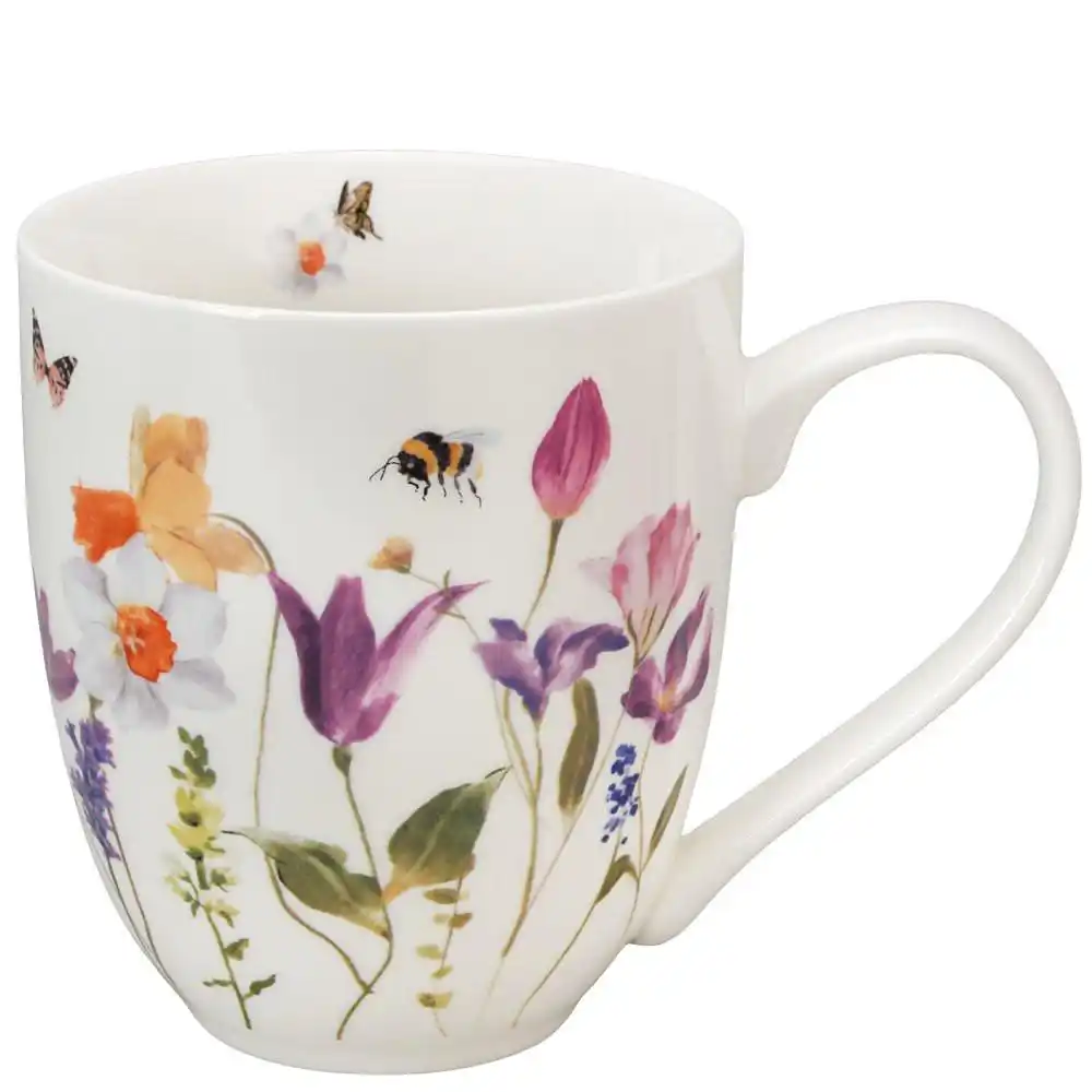 porcelánový hrnek s dekorem jarní louka
