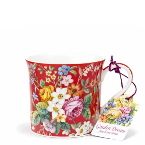 Porcelánový hrnek 300 ml s jemným květinovým dekorem